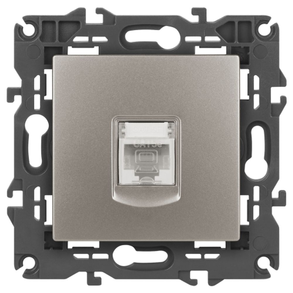 Розетка ЭРА Elegance 14-3107-16 RJ45, титан | Эра Elegance