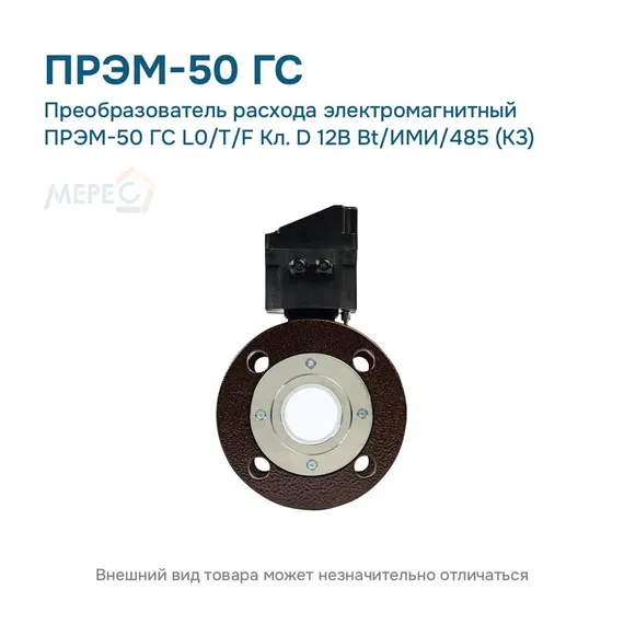 Преобразователь расхода электромагнитный ПРЭМ-50 ГС L0/T/F Кл. D 12В Bt/ИМИ/485 (К3)
