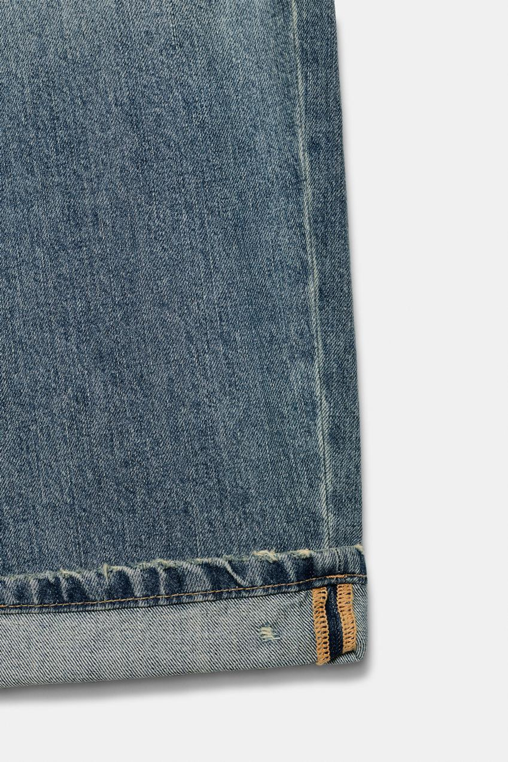 ZARA ДЖИНСЫ TRF BAGGY FOLDED СО СРЕДНЕЙ ПОСАДКОЙ, ГОЛУБОЙ