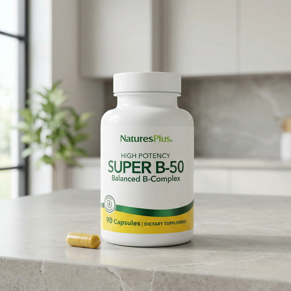 NaturesPlus, Super B-50, высокая эффективность, 90 капсул