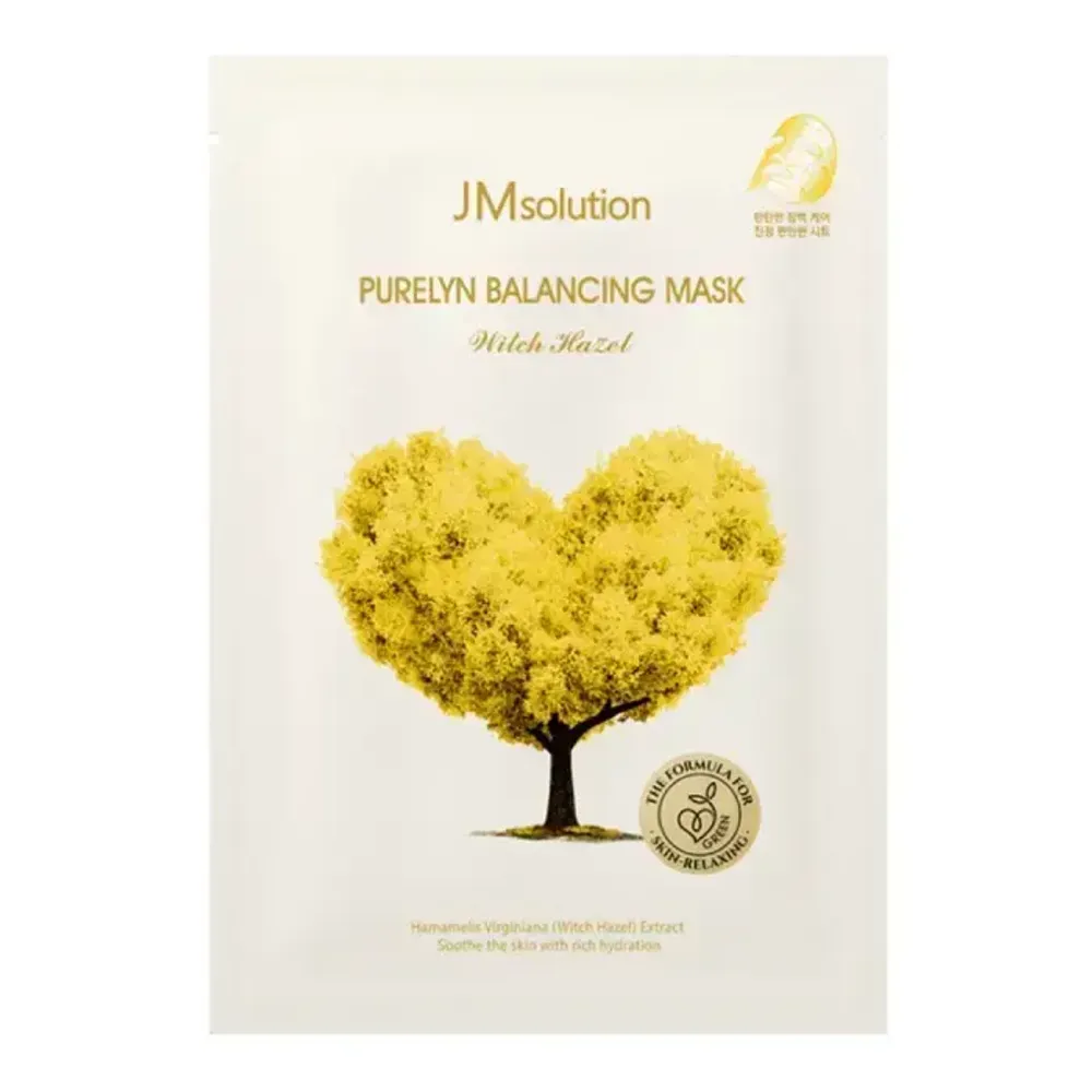 JM SOLUTION Успокаивающая тканевая маска с экстрактом гамамелиса Purelyn Balancing Mask Witch Hazel 30 ml.