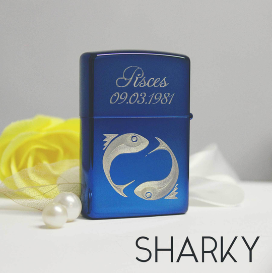 Зажигалка Zippo (High Polish Indigo) с гравировкой на заказ