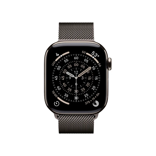 Умные часы Apple Watch Series 11 GPS + Cellular, 42mm, Natural Titanium Case with Slate Milanese Loop