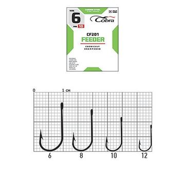 Крючки Cobra FEEDER CF201  №12, 10 шт.