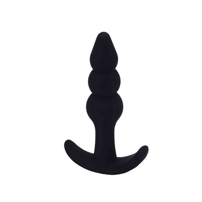 Силиконовая анальная пробка елочка для ношения ONJOY Silicone Collection (Цвет: черный)