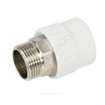 Муфта PP-R комбинированная белая Дн 40х1 1/4" НР под ключ VALFEX 10135040