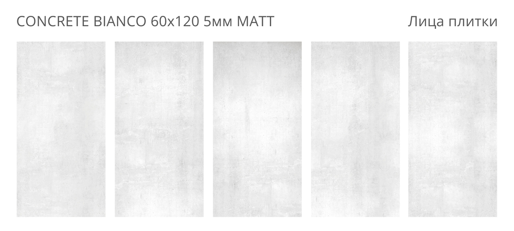CONCRETE BIANCO 60х120 5мм MATT