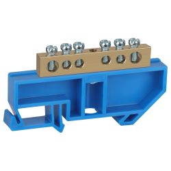 Шина ЭРА NO-222-50 N ноль на DIN-изоляторе ШНИ-8х12-6-Д-синий | Электротовары