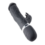 Черный реалистичный вибратор-кролик 23см Devi DT-8005