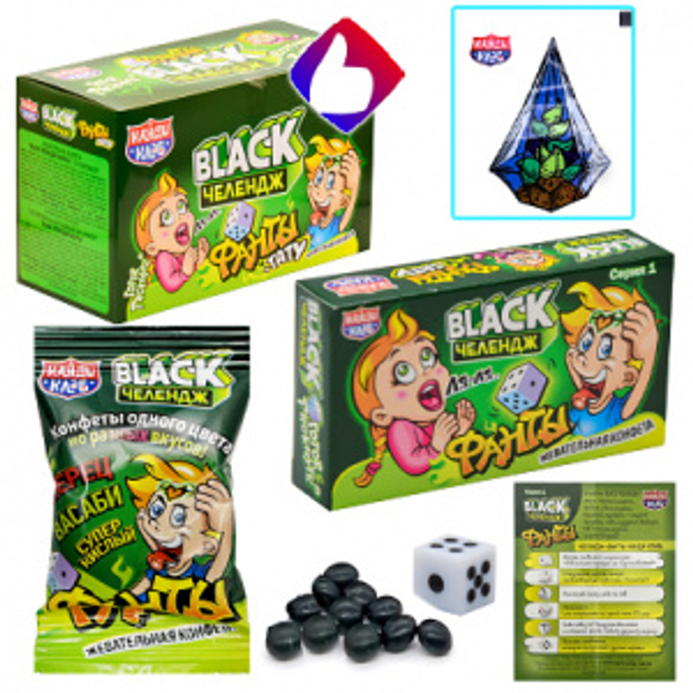 Жев.конфеты ФАНТЫ BLACK ЧЕЛЕНДЖ с тату 15г*24шт (12бл)