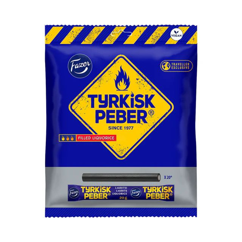 Конфеты жевательные Fazer Turkish Pepper Trveller Exclusive лакрица с перцем 420 г (из Финляндии)