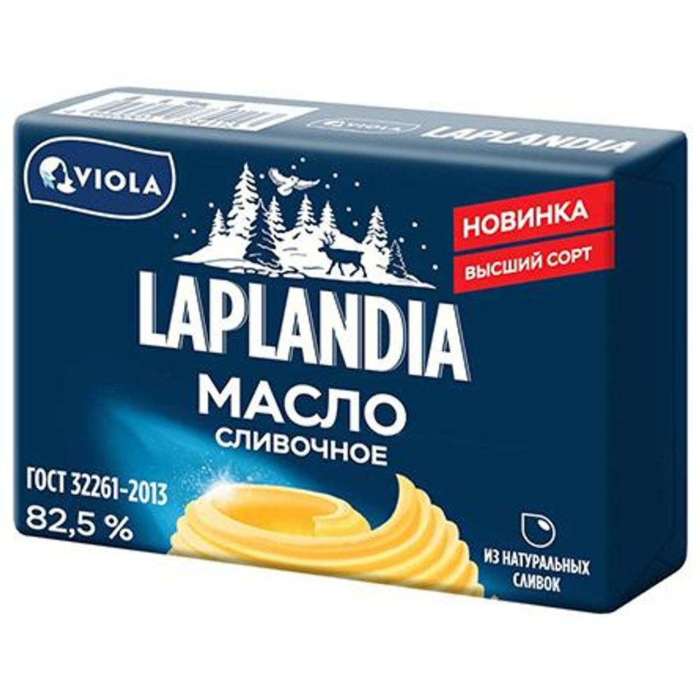 Масло сладко-сливочное Laplandia Традиционное несоленое 82,5%, 180г