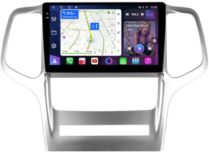 Магнитола для Jeep Grand Cherokee WK2 2010-2013 - FarCar S500-TS10 монитор 9.5" QLED на Android 14, Быстрая, CarPlay, 4G SIM-слот
