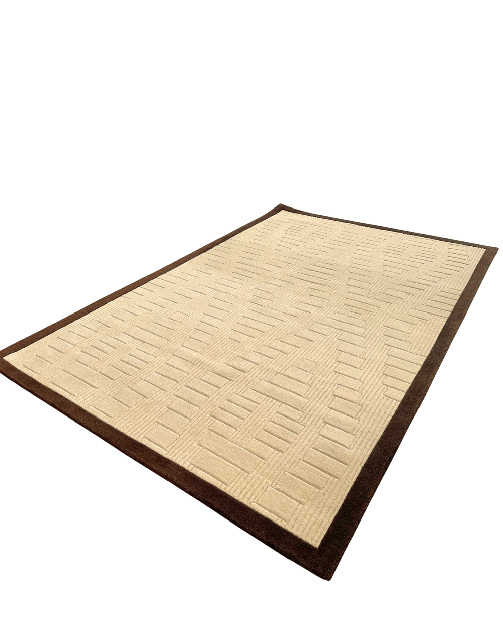 Handwoven Carpet Carving | Cream, Brown