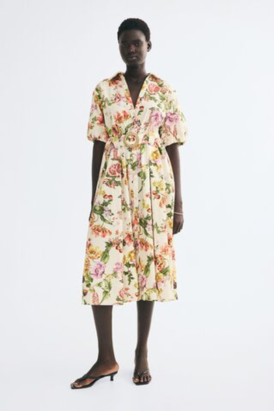 Хлопковое платье-рубашка с ремнём - H&M