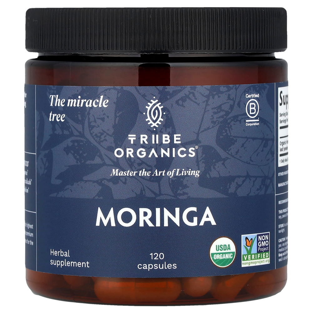 Tribe Organics, Моринга, 120 капсул (600 мг на капсулу)