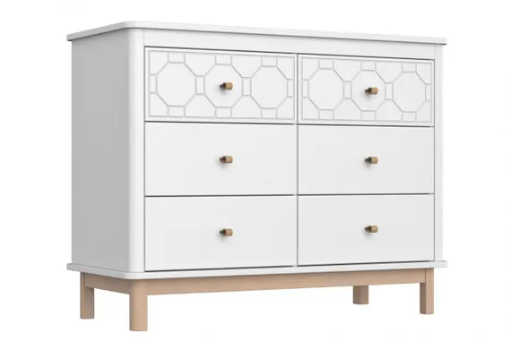 Комод Ellipse Classic 6 ящиков с фрезеровкой Белый