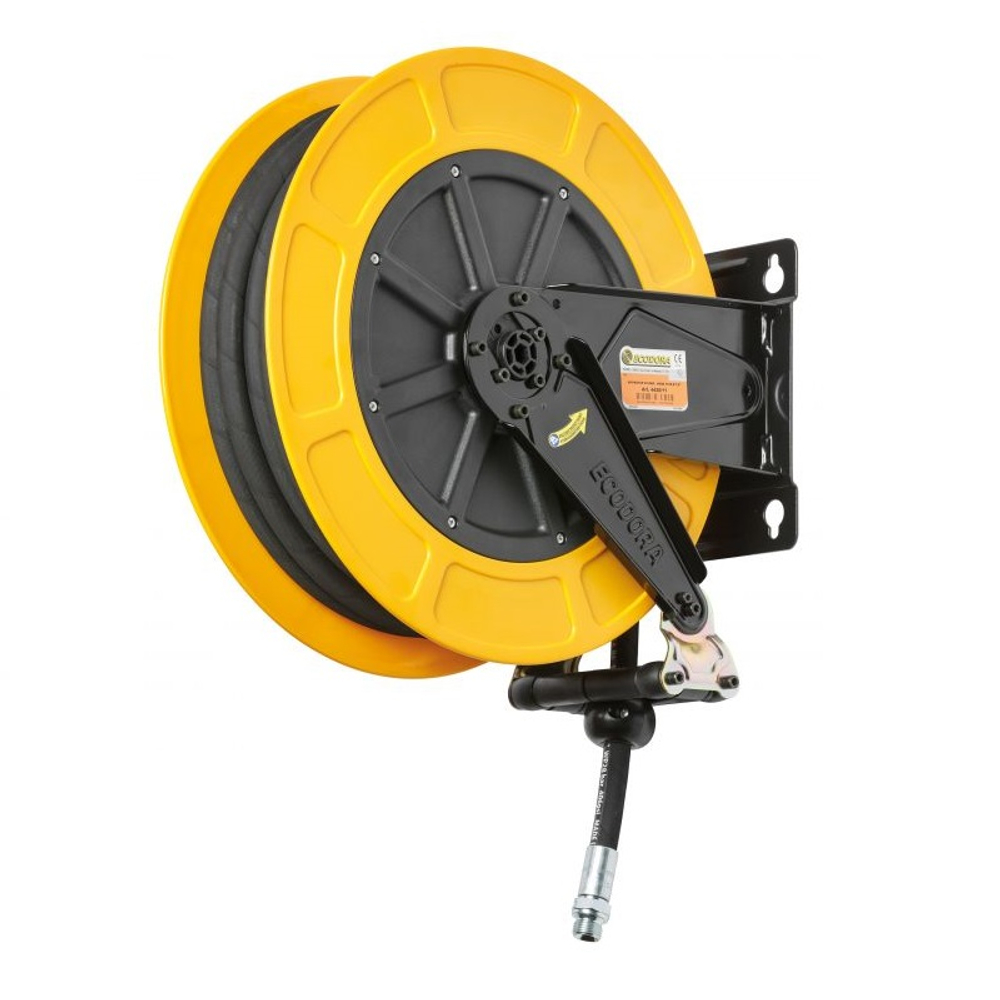 Катушка для раздачи масла 150 бар, шланг 1/2", 15 м, неповоротная, из ABS пластика, ECODORA (Италия)