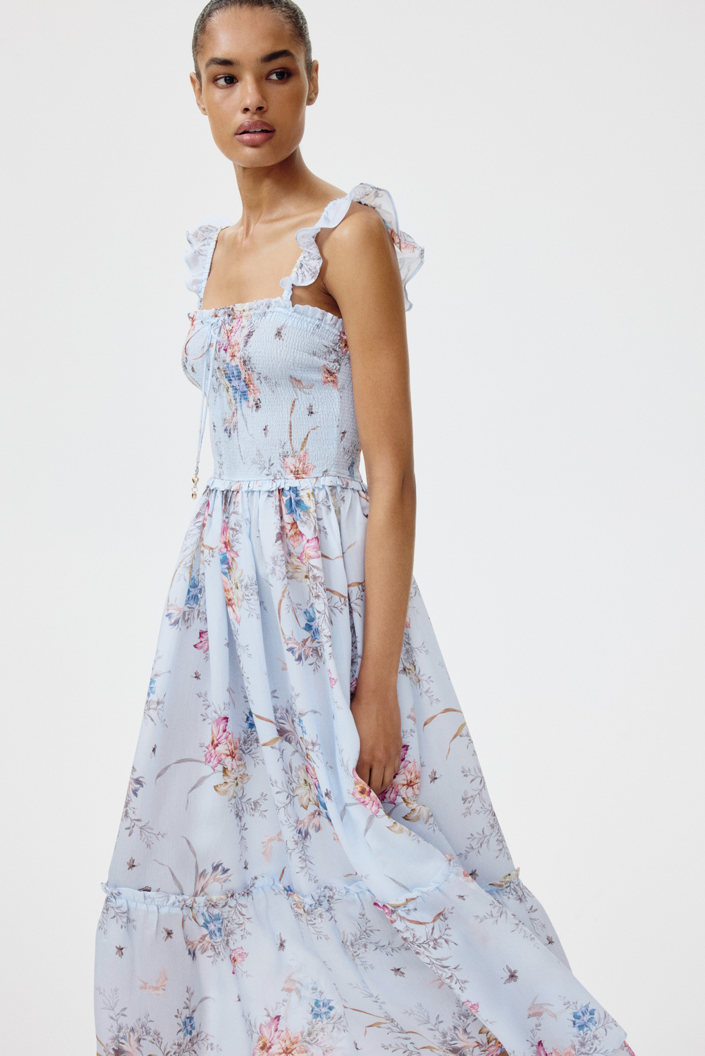 Платье с оборками и сборками на лифе - H&M