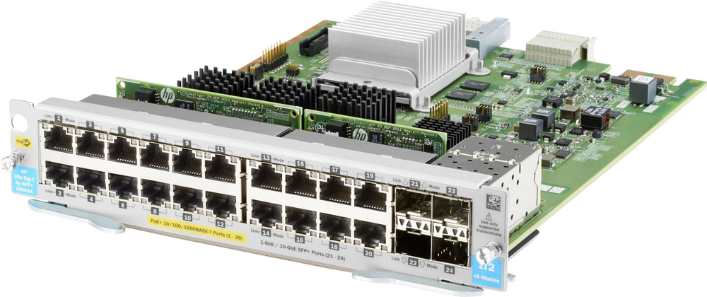 Модуль коммутатора J9990A ARUBA HPE 20-port 10/100/1000BASE-T PoE+/ 4-port 1G/10GbE SFP+zl2