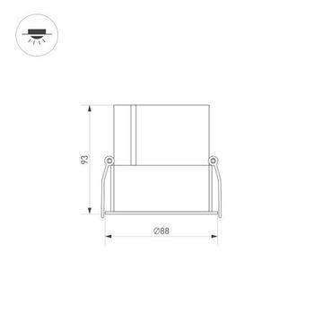 Светильник 25W 3000K 035467 черный MS-ATLAS-BUILT-R90-25W Warm3000 Downlight Arlight