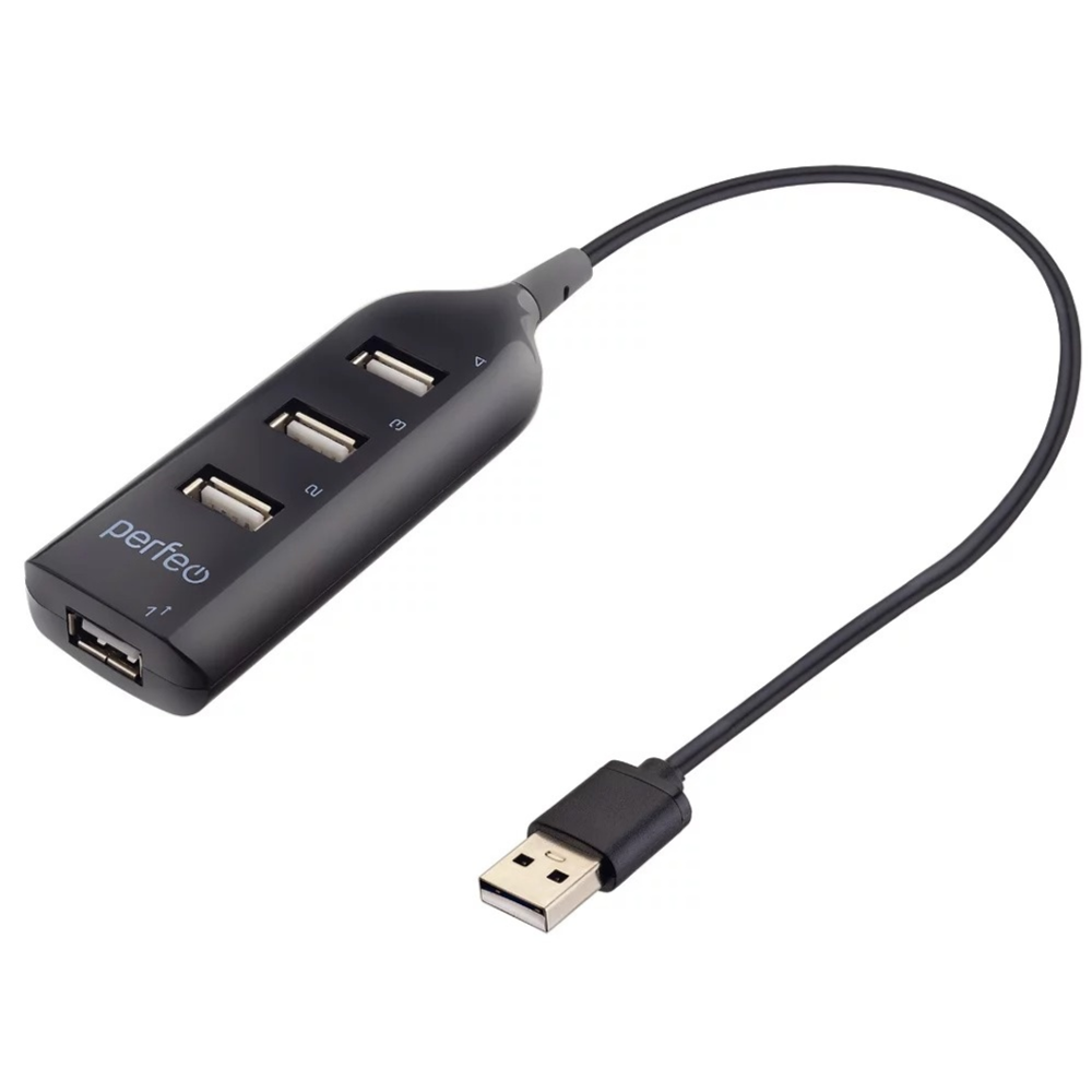 Perfeo USB-HUB 4 Port, (PF-H030 Black) чёрный
