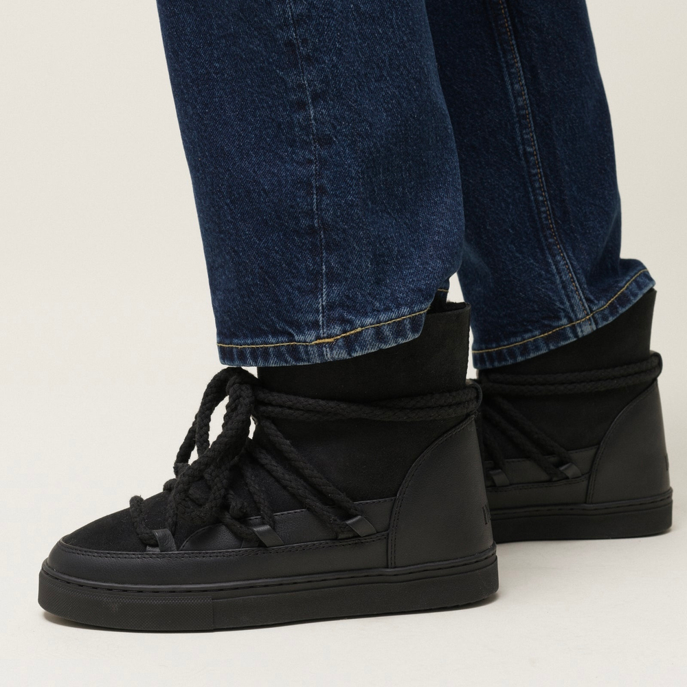 Высокие комбинированные кеды INUIKII Sneaker Classic Black на меху