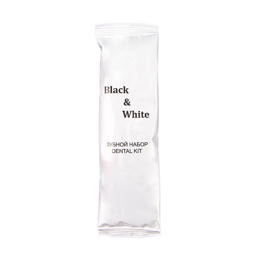 Зубной набор "Black & White" "флоупак" (зубная щетка +зубная в тюбике 3гр.)/120шт 2112