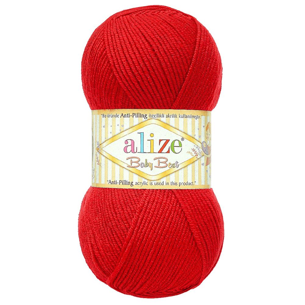 Пряжа Alize (Ализе) Baby Best / уп.5 мот. по 100 г, 240м, 106 темно-красный A