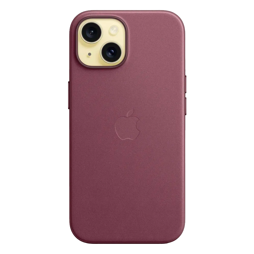 Тканевый чехол с поддержкой MagSafe Apple FineWoven Case для iPhone 15, Mulberry (Красная шелковица)