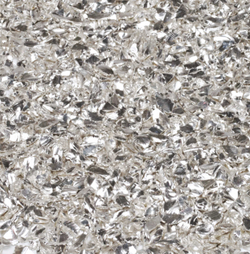Серебряная стеклянная крошка Silver, фракция 3-6мм, 100гр