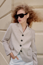 ПРЯМОЙ БЛЕЙЗЕР ИЗ СМЕСОВОГО ЛЬНА С ВЫТАЧКАМИ — ZARA