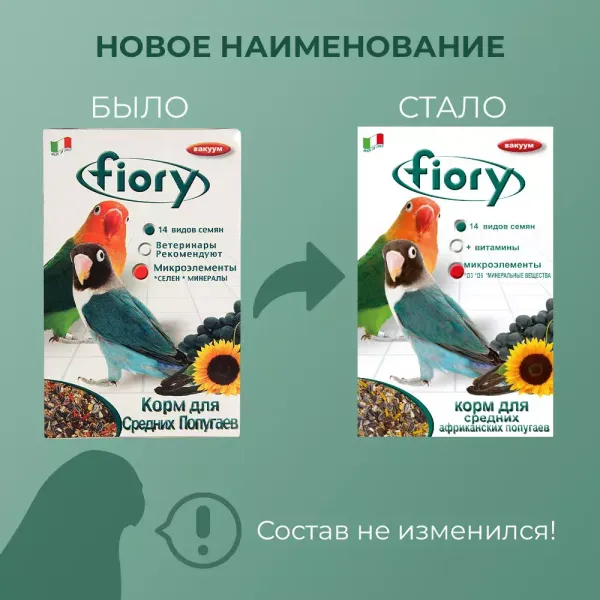 Корм FIORY Parrocchetti African для средних попугаев