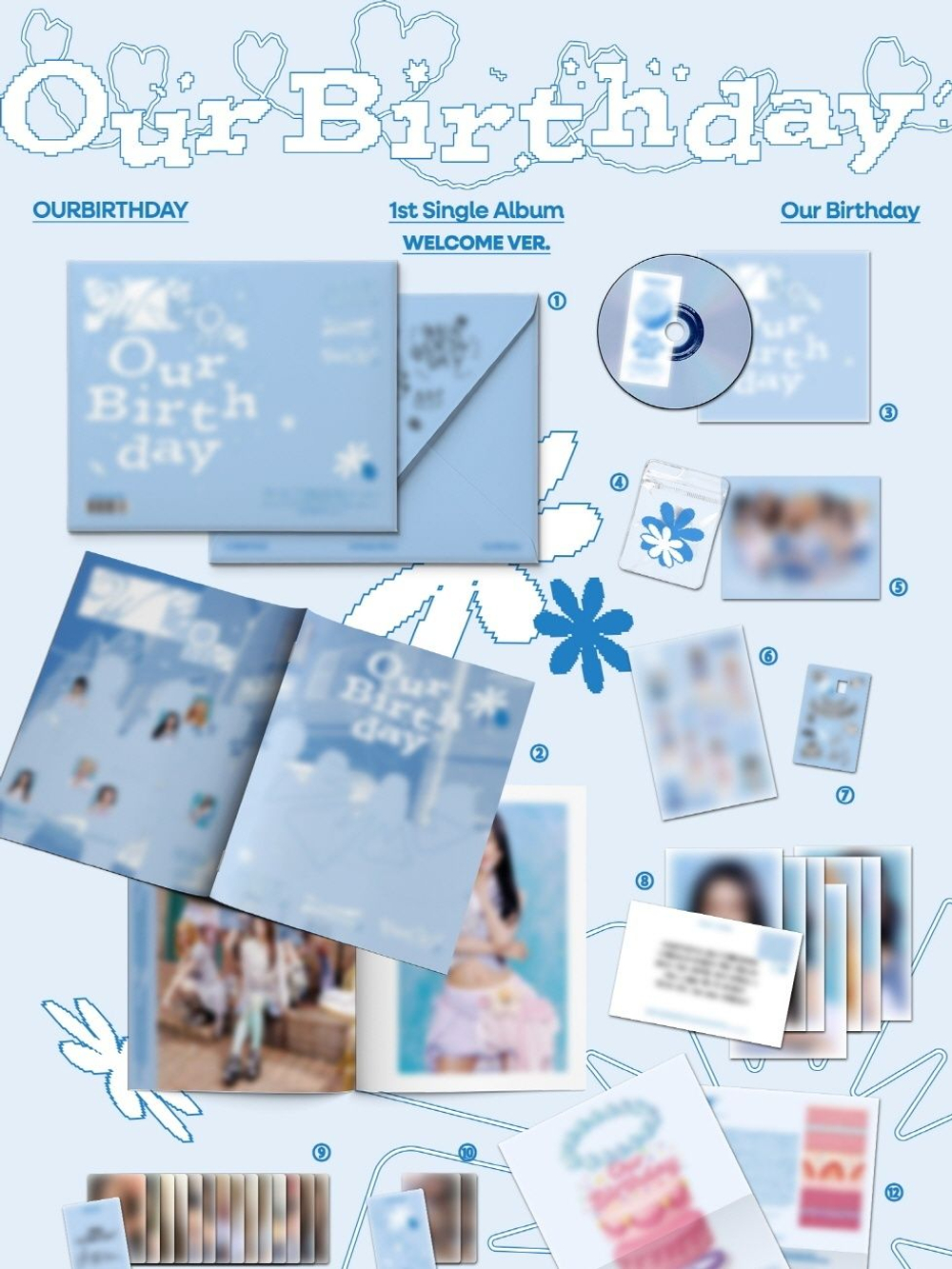 (ПРЕДЗАКАЗ) Альбом OURBIRTHDAY - OUR BIRTHDAY 1st Single Album PHOTOBOOK 2 Version SET