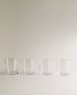 ZARA HOME ВЫСОКИЕ СТАКАНЫ ИЗ СТЕКЛА (НАБОР ИЗ 4 ШТ.), ПРОЗРАЧНЫЙ