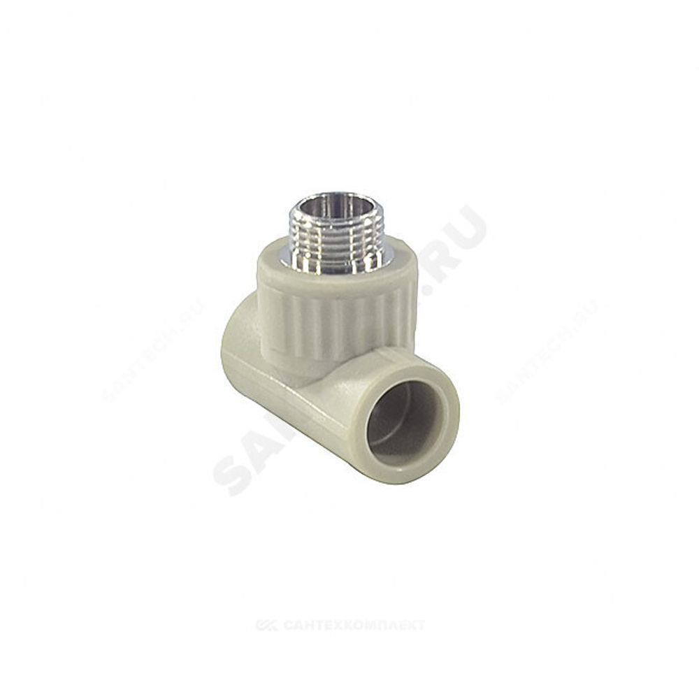 Тройник PP-R комбинированный серый Дн 25х3/4" НР VALFEX 10128025Г