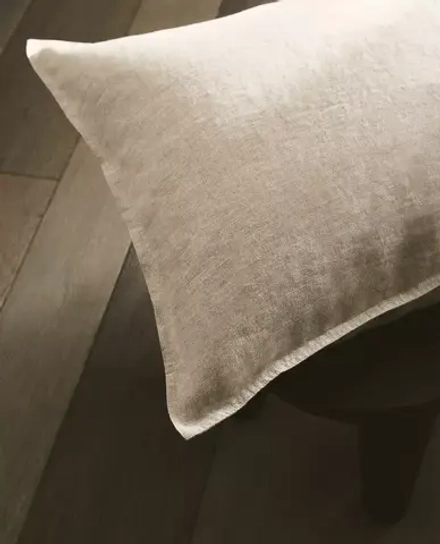 ZARA HOME ЛЬНЯНАЯ НАВОЛОЧКА, СВЕТЛО-БЕЖЕВЫЙ