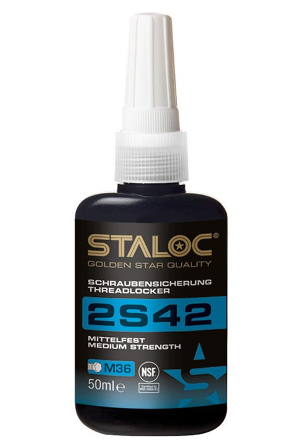 Фиксатор резьбовых соединений средней прочности STALOC 2s42 50 мл, с допуском NSF (НСФ)