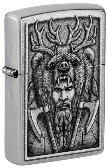 Цена наЗажигалка ZIPPO Barbarian Design с покрытием Street Chrome, латунь/сталь, серебристая