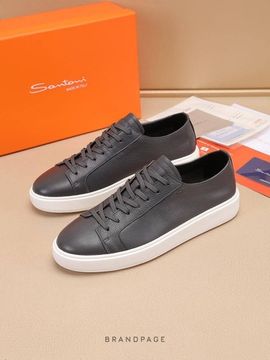 Кеды серые с белой подошвой от Santoni BP5-506799