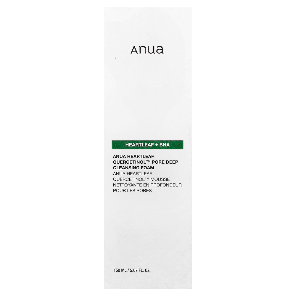 Anua, Heartleaf Quercetinol ™ пенка для глубокого очищения пор, 150 мл (5,07 жидк. Унции)