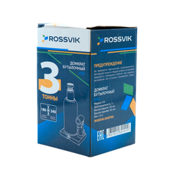Домкрат бутылочный ROSSVIK V03, г/п 3,0 т, 180-340 мм, синий
