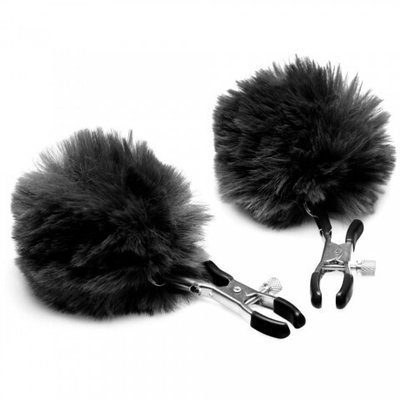 Зажимы для сосков Charmed Pom Pom Nipple Clamp, черный, 11.4 см