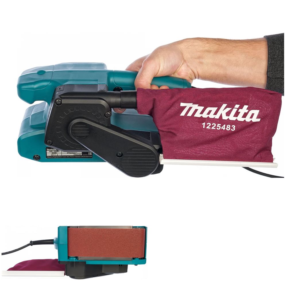 ХИТ! Шлифовальная машина ленточная сетевая с регулировкой скорости Makita 0,65 кВт 220В, лента 76 х 457 мм, для шлифовки, полировки, зачистки 9910
