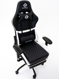 Игровое компьютерное кресло KRESLO COMFORT G-TRACER, экокожа, черное с белым