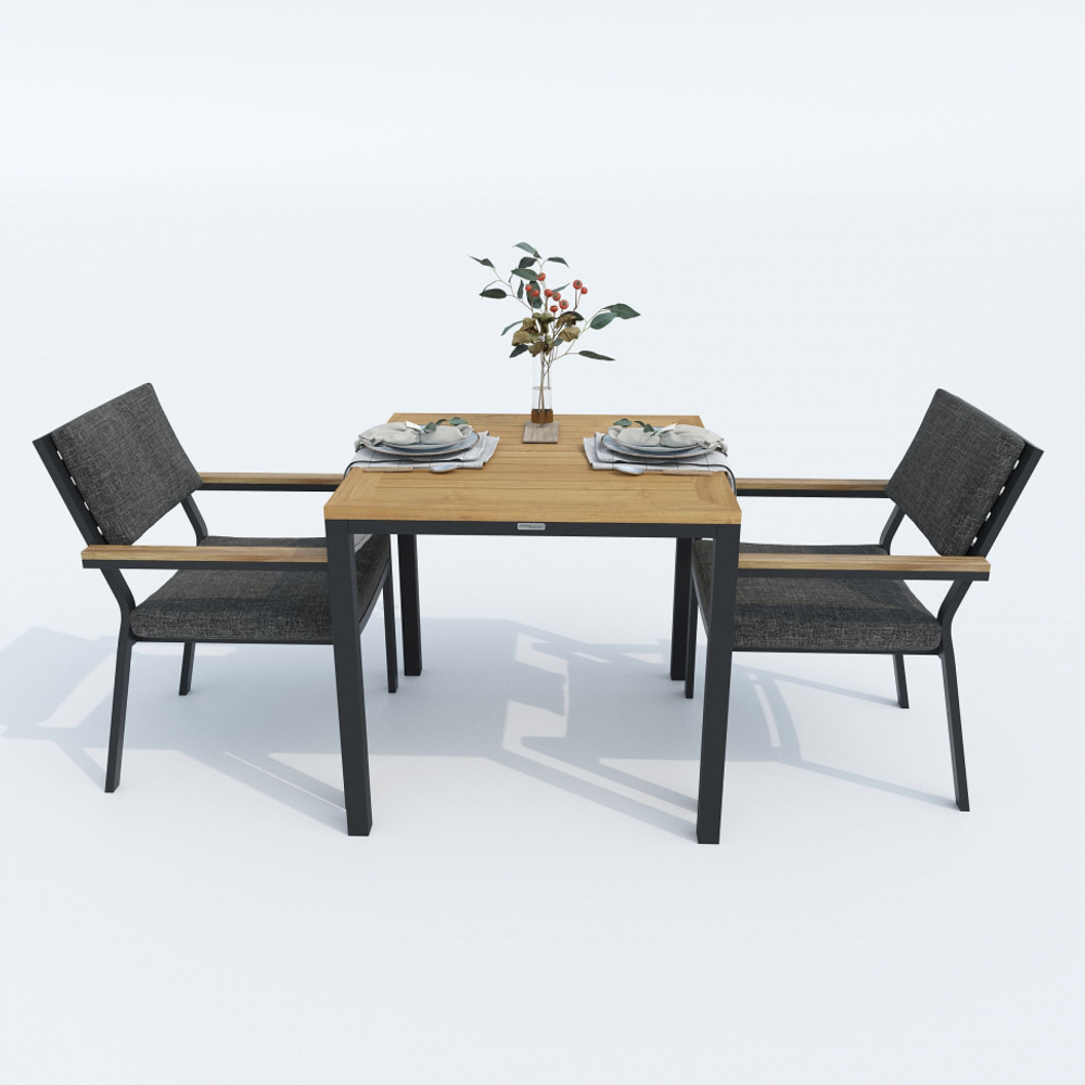Стол обеденный Ideal Patio ТЕЛЛА алюминий, тик 80x80 см (4 ножки) резервный дубль