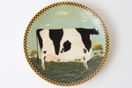 Коллекционная декоративная тарелка «Американская корова» (American Cow) из серии «Warren Kimble Barnyard Animals»
