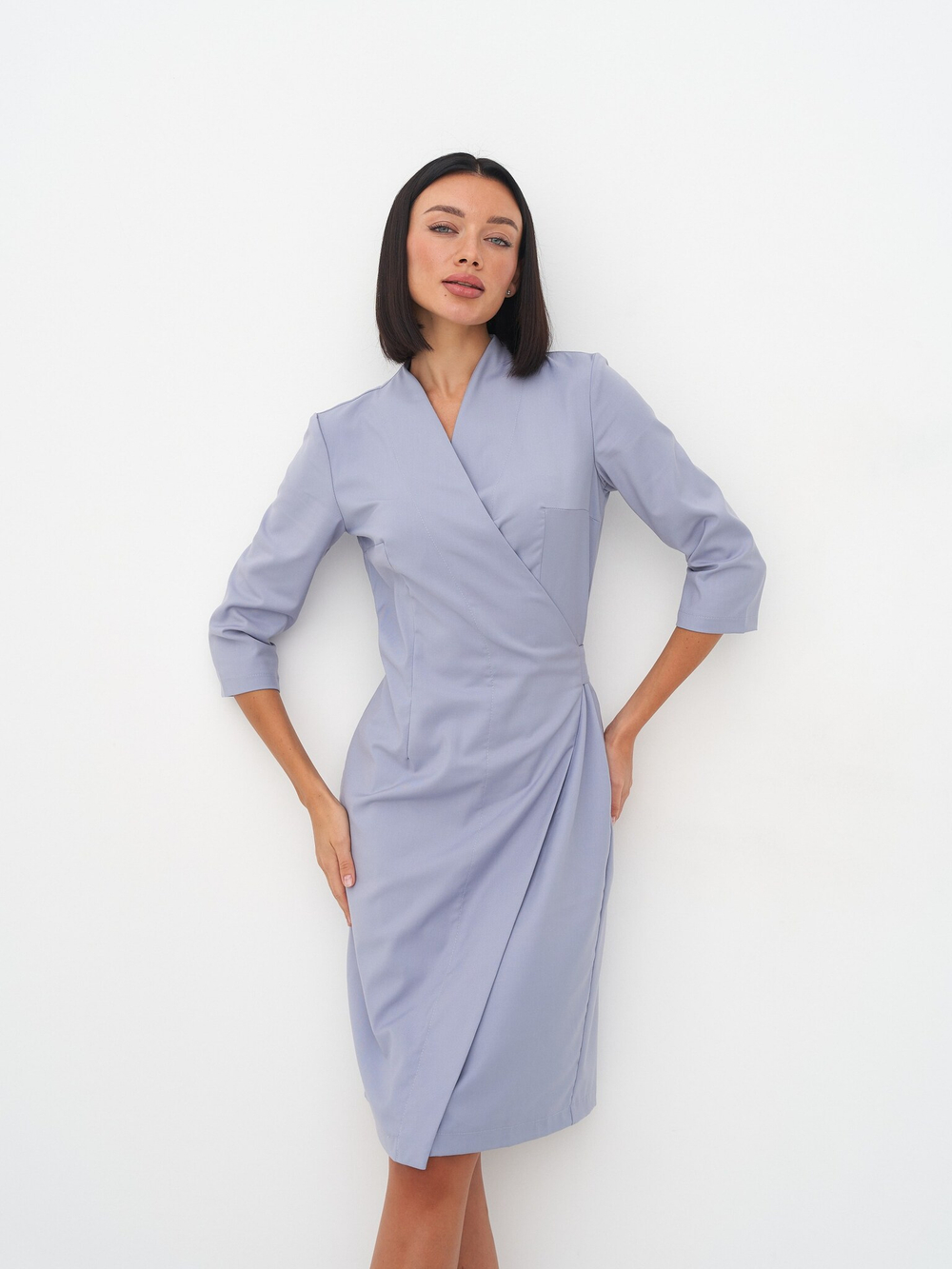 Халат женский м184 soft premium серо-голубой129