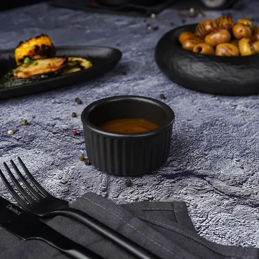 Соусник 90 мл d 7 см h4 см круглый фарфор Рамекин Black Raw Stellar P.L. Proff Cuisine [12]
