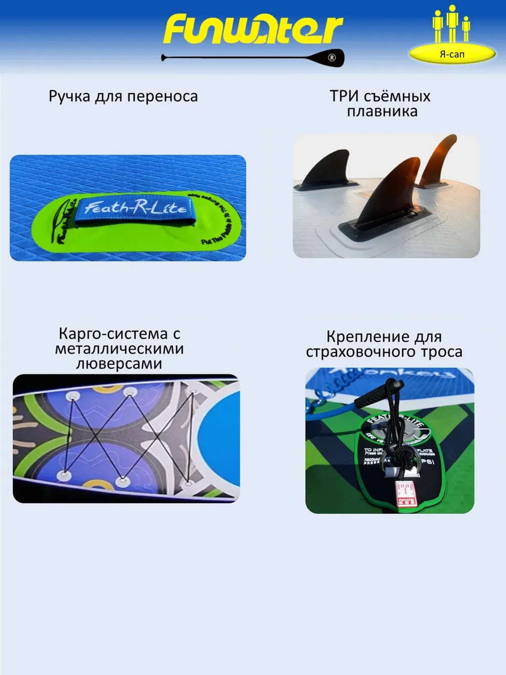Сапборд надувной сап борд sup board 200 кг FunWаtеr 335 см